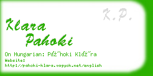 klara pahoki business card
